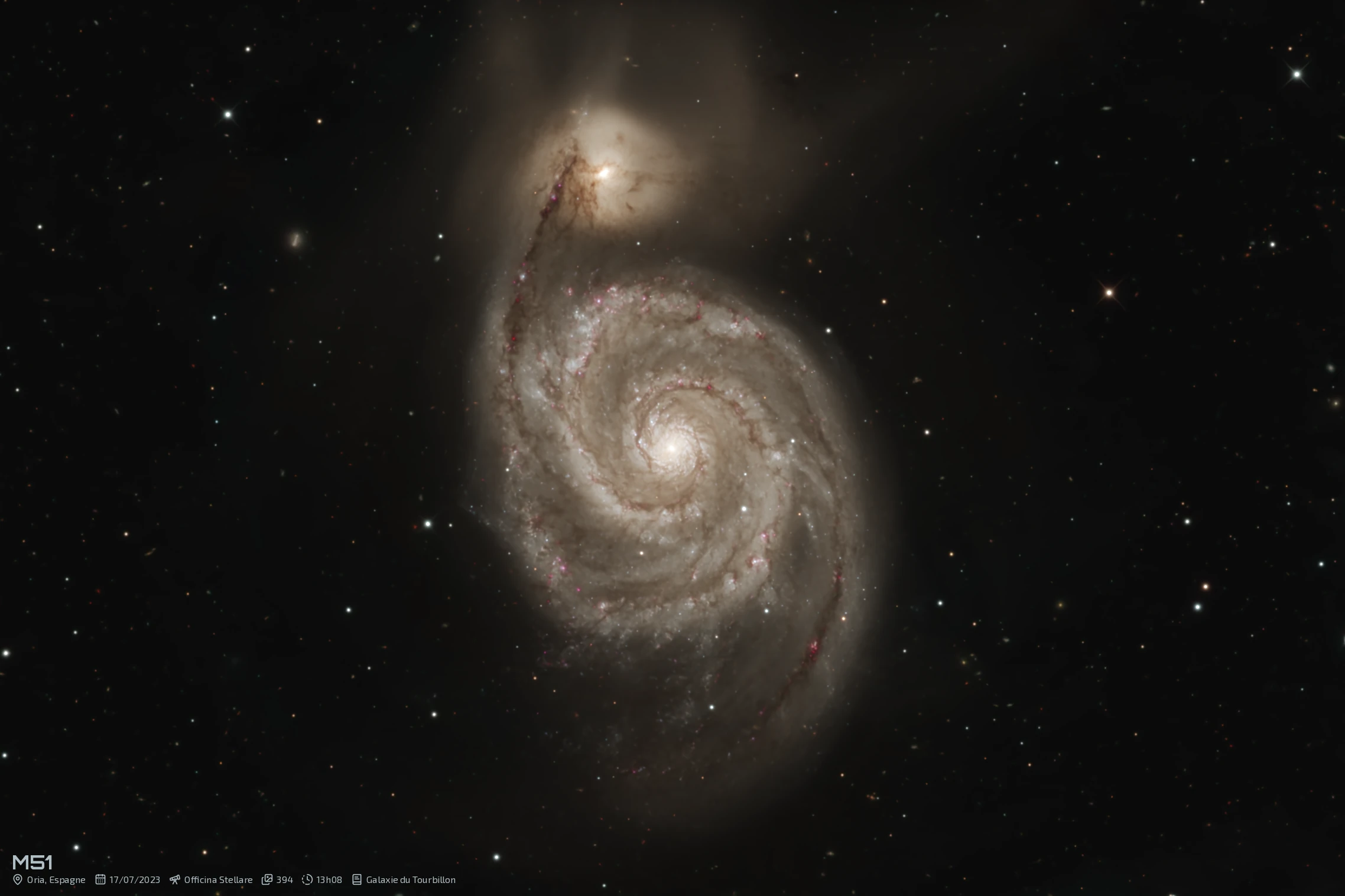 M 51 sur un télescope de 71cm d’ouverture !