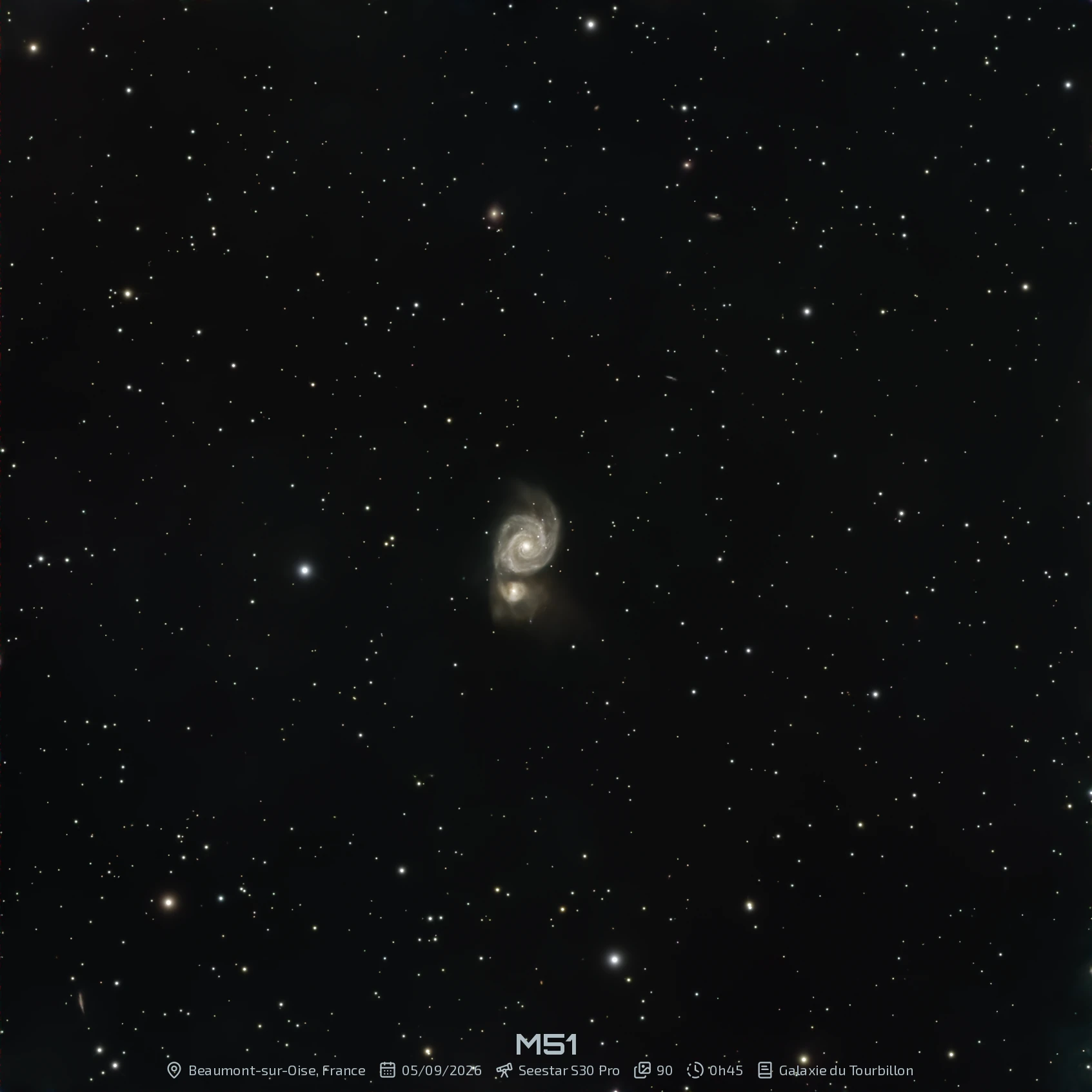 Messier 51 - La Galaxie du Tourbillon