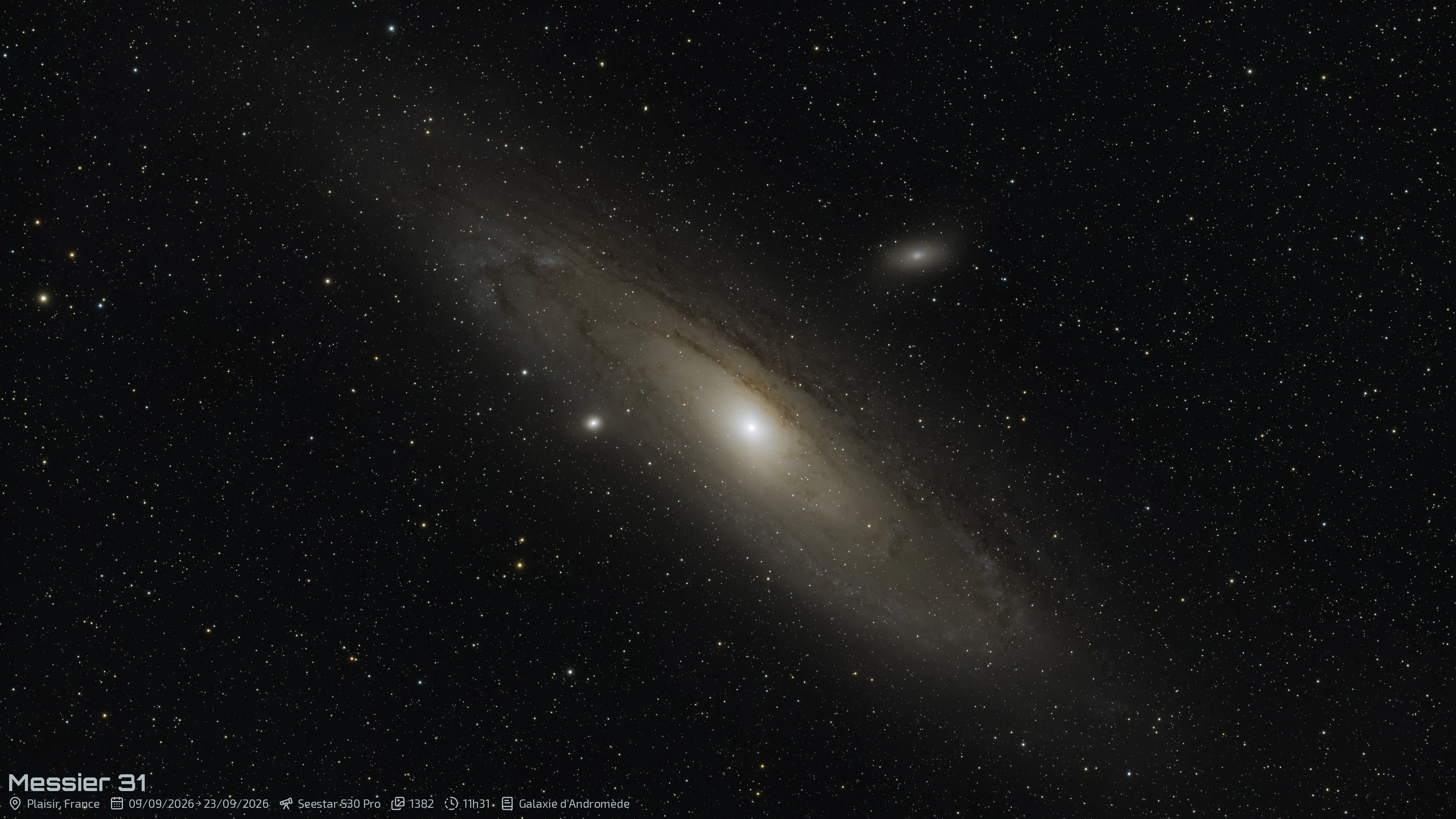 Messier 31, 32 et 110 - La Galaxie d'Andromède